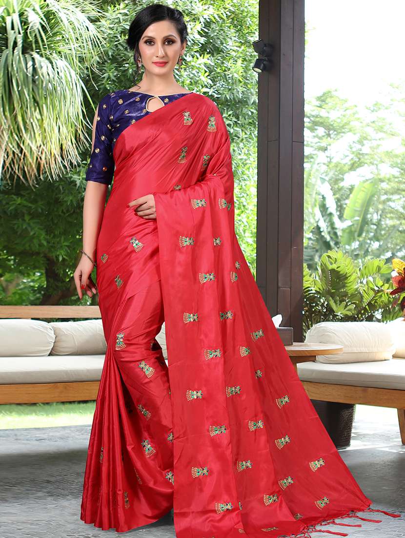 conversational embroidered saree with blouse