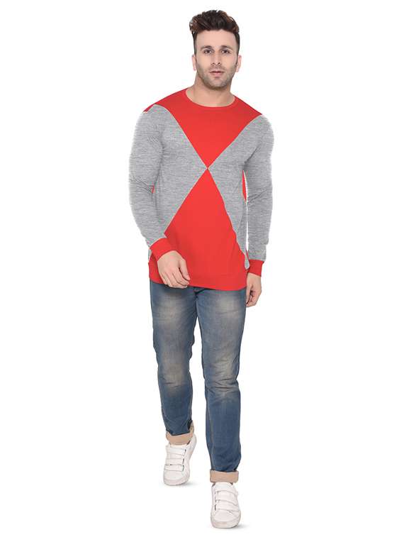 red color block t-shirt - 16341807 -  Standard Image - 3