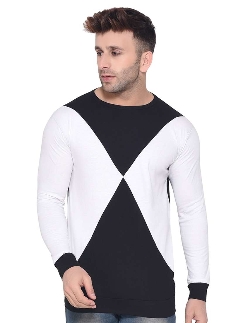 men color block long sleeve t-shirt