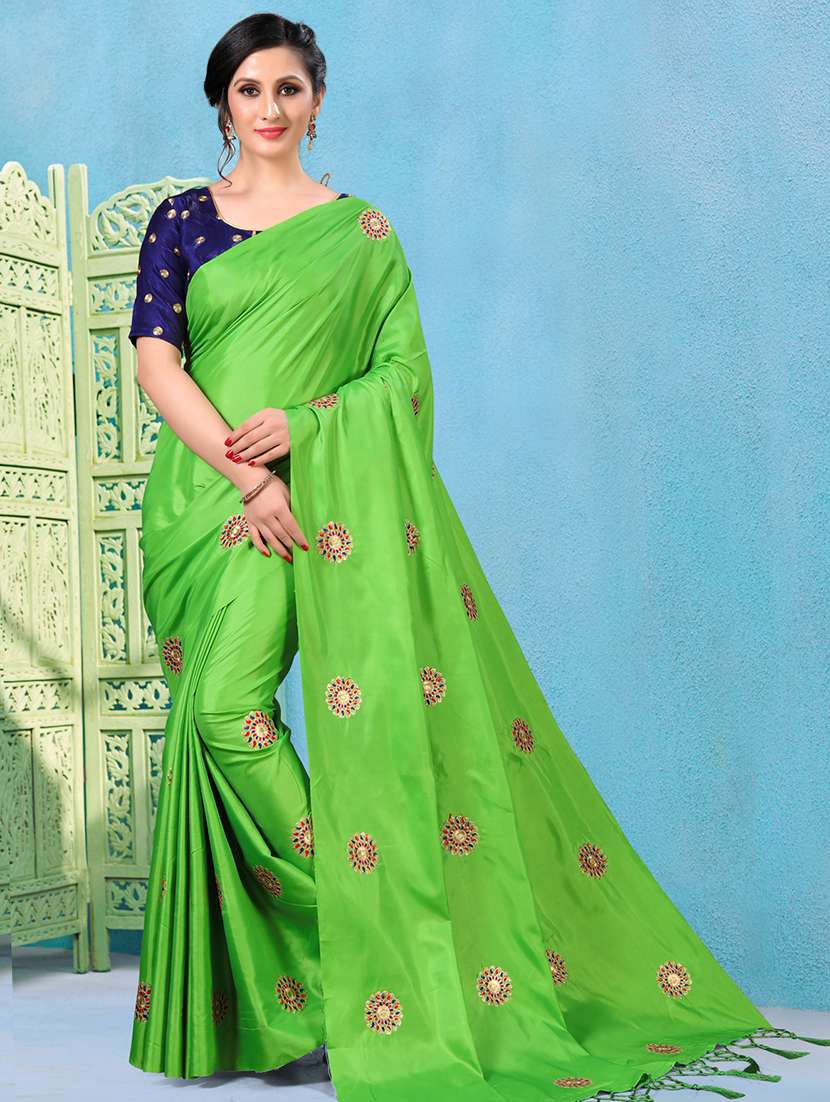 floral embroidered saree with blouse