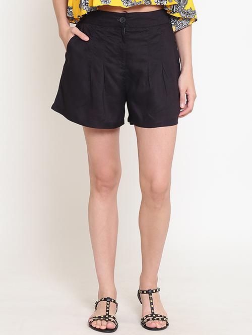 high rise pleated shorts - 16342732 - Standard Image - 0