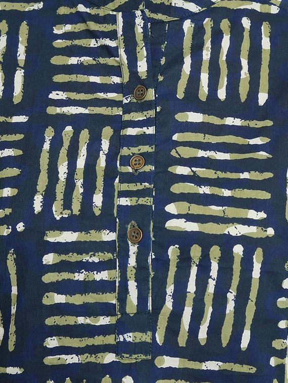 indigo straight kurta skirt set - 16342757 - Standard Image - 3
