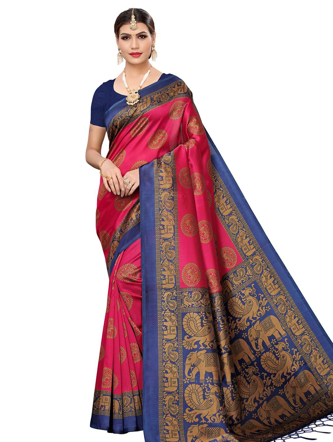 conversational mysore silk saree with blouse