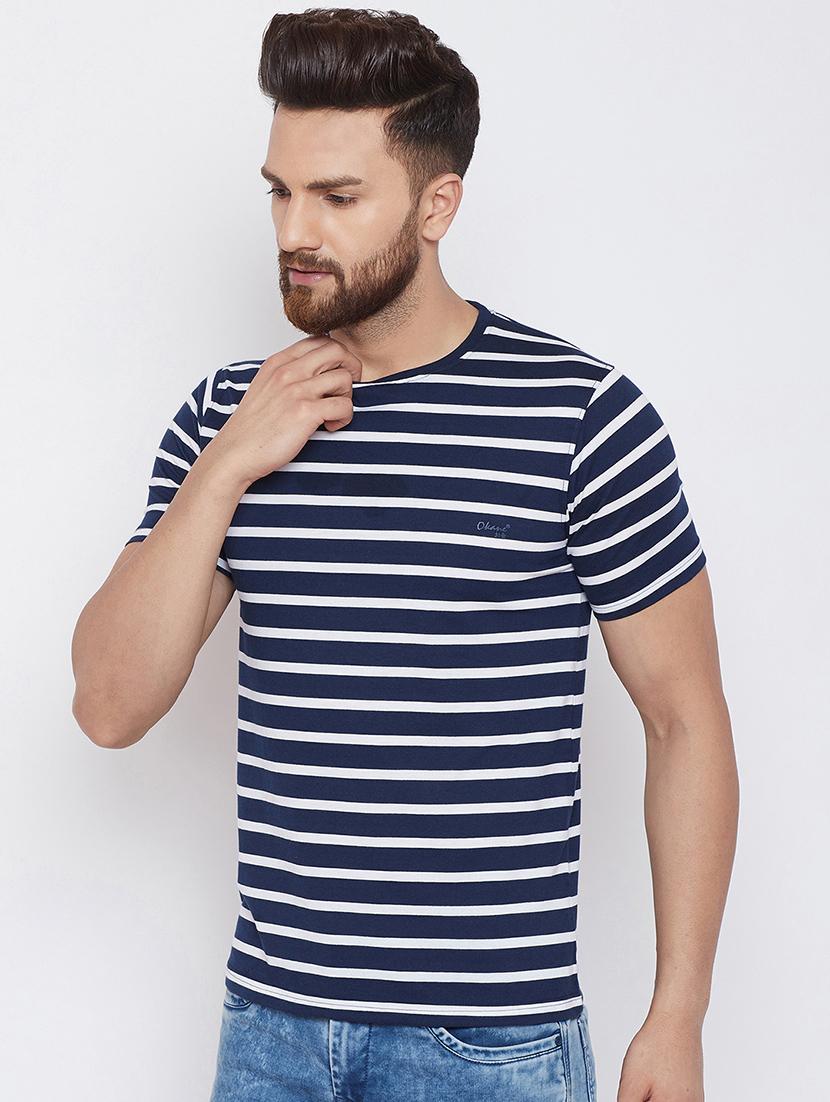 dark blue striped t-shirt - 16345158 - Zoom Image - 0