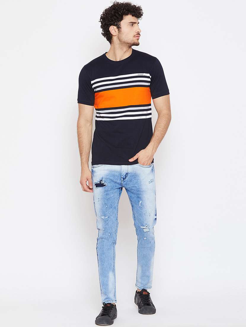 navy blue striped t-shirt - 16345162 -  Standard Image - 3