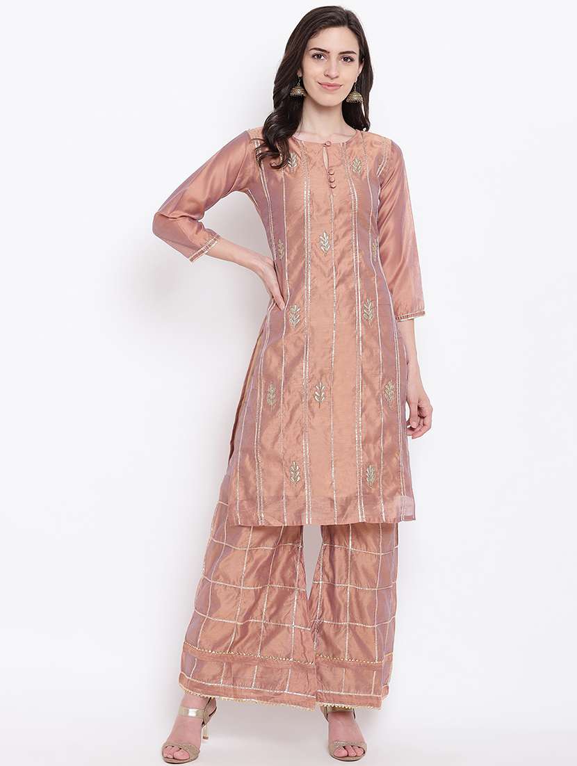 gota work kurta with sharara set