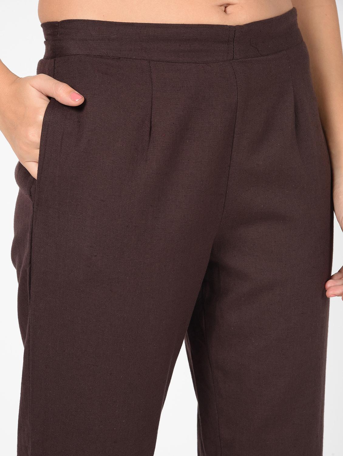 asymmetric placket solid kurta pant set - 16346397 - Standard Image - 5