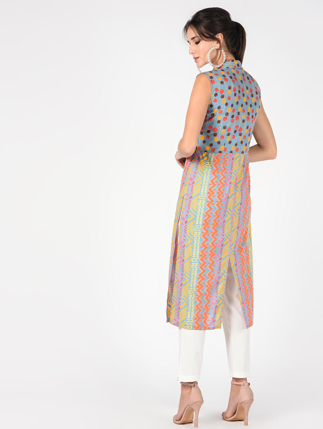 printed straight kurta pant set - 16346402 - Standard Image - 3