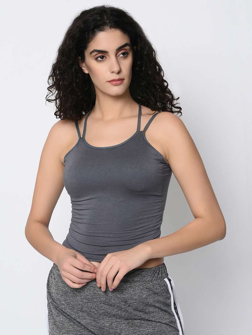 criss cross detail solid camisole