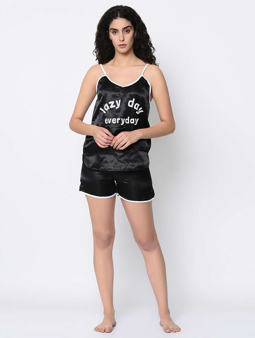 contrast piped nightwear set - 16347042 - Standard Image - 3