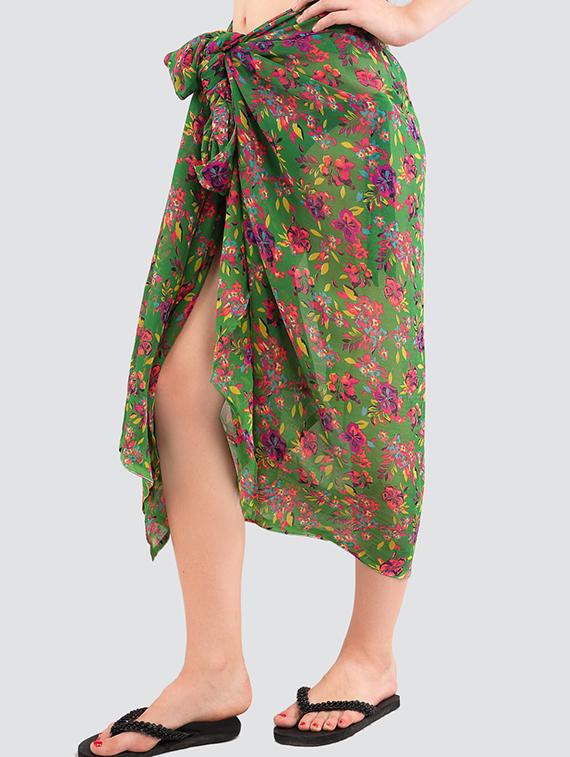 green floral sarong - 16347055 - Standard Image - 3