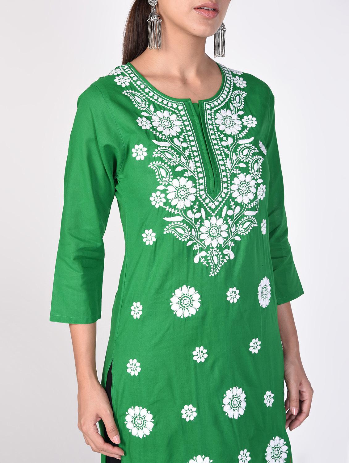 chikankari straight kurta - 16347066 - Standard Image - 3