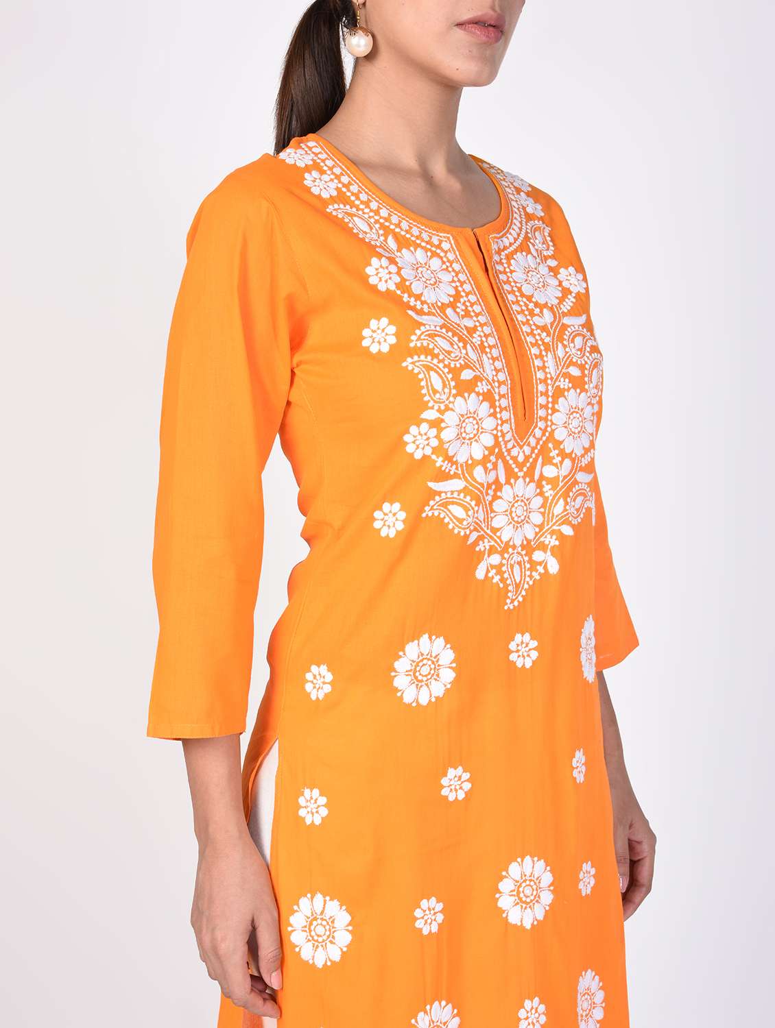 chikankari straight kurta - 16347069 - Standard Image - 3