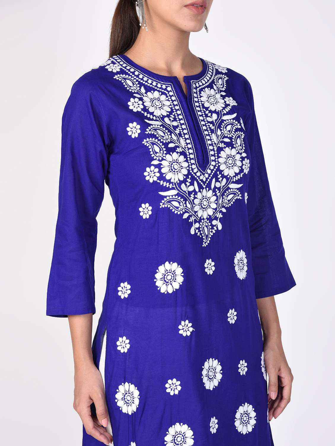 chikankari straight kurta - 16347071 - Standard Image - 3