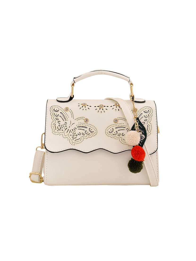 white leatherette (pu) handbag