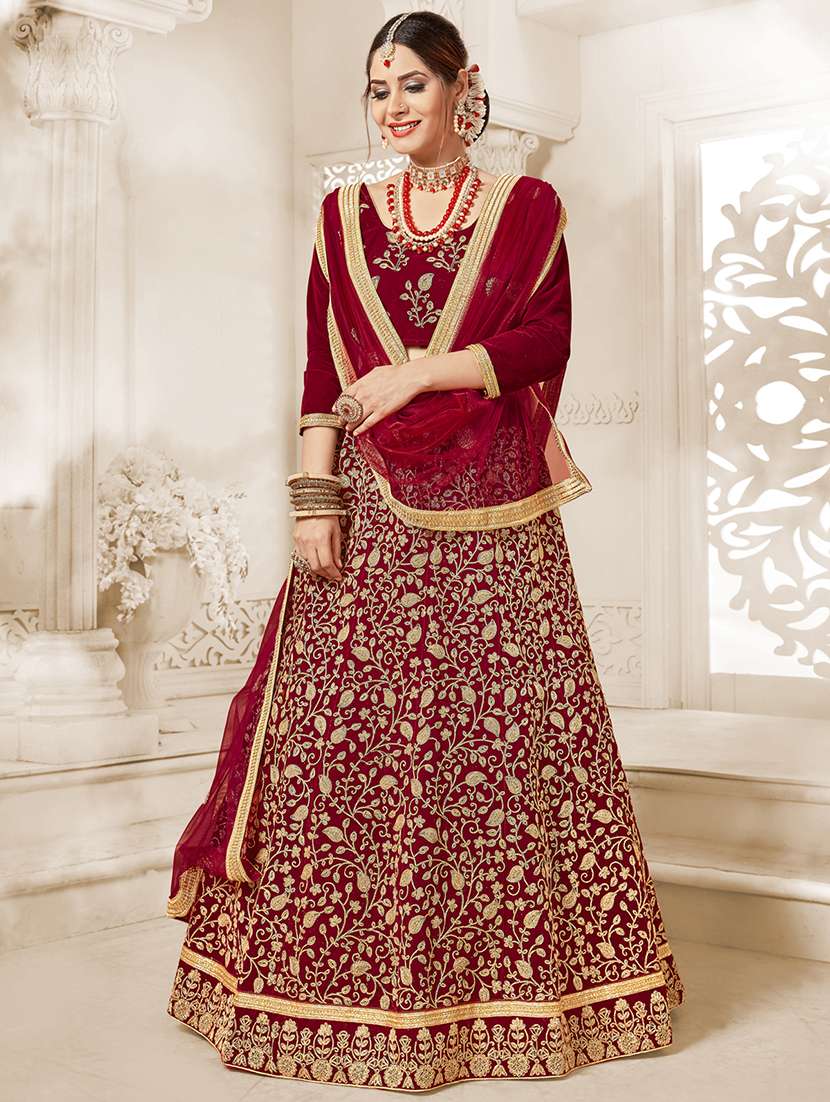 embroidered a-line lehenga