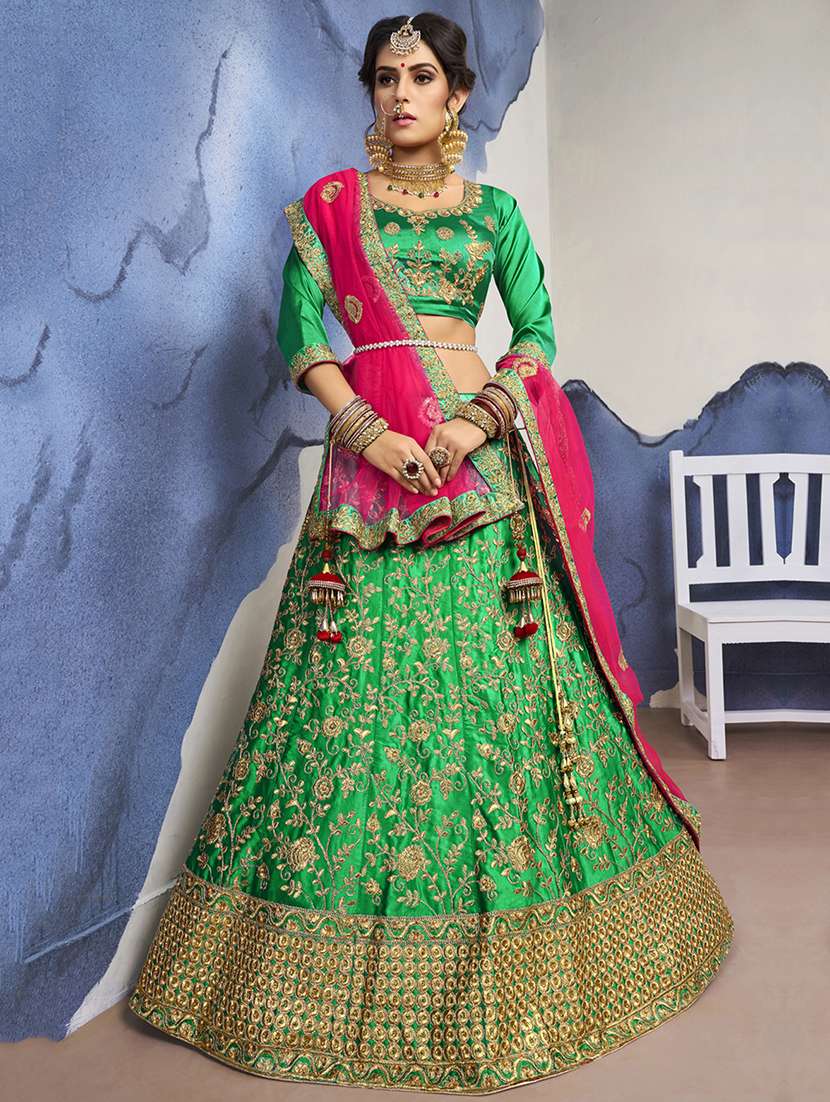 embroidered a-line lehenga