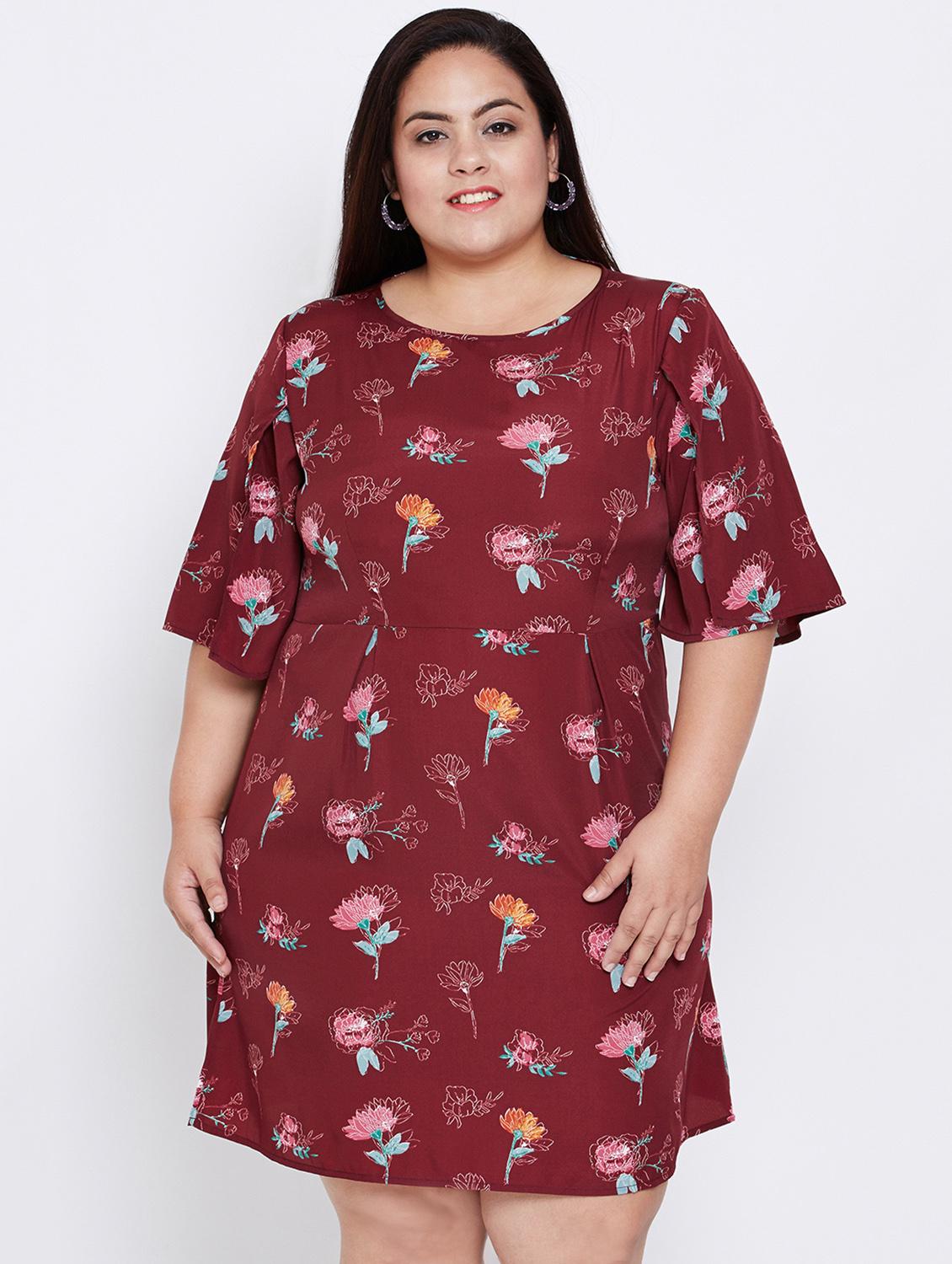 bell sleeved floral a-line dress - 16348904 - Zoom Image - 0