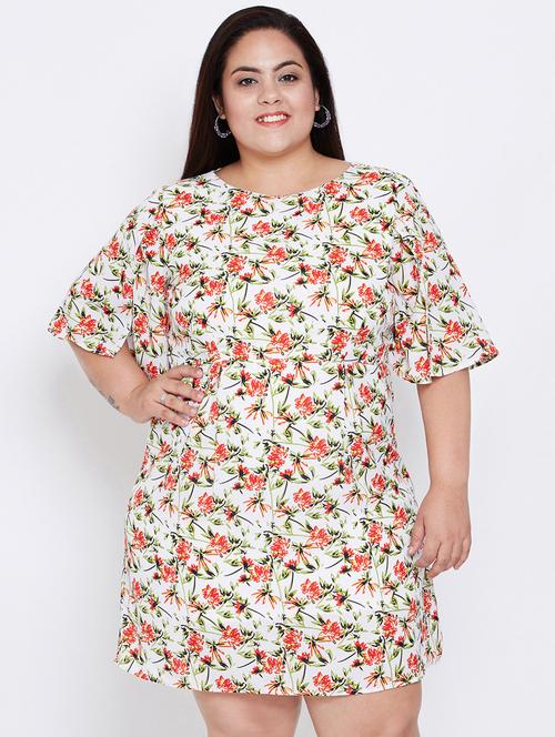round neck floral a-line dress - 16348905 - Standard Image - 0