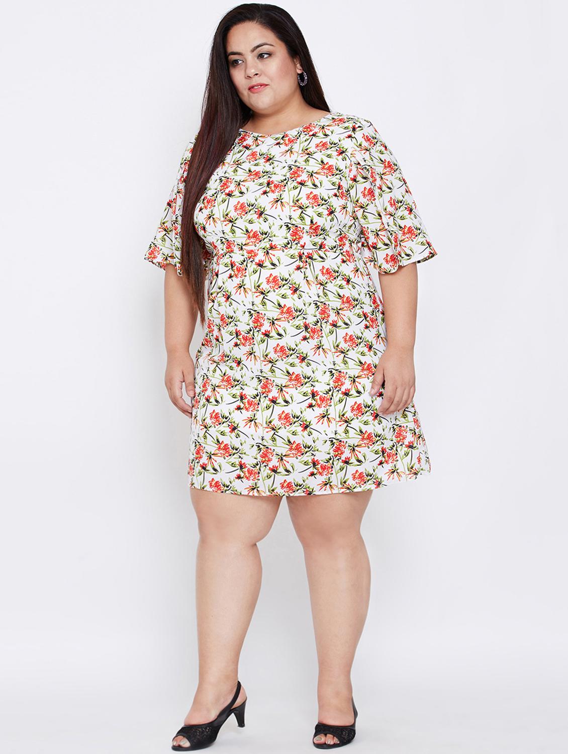 round neck floral a-line dress - 16348905 - Standard Image - 3