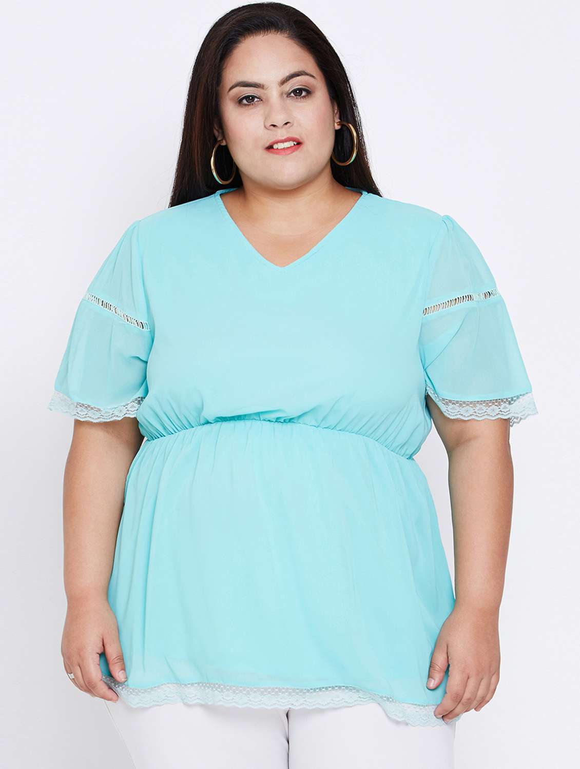 lace insert plus top  - 16348926 -  Zoom Image - 0