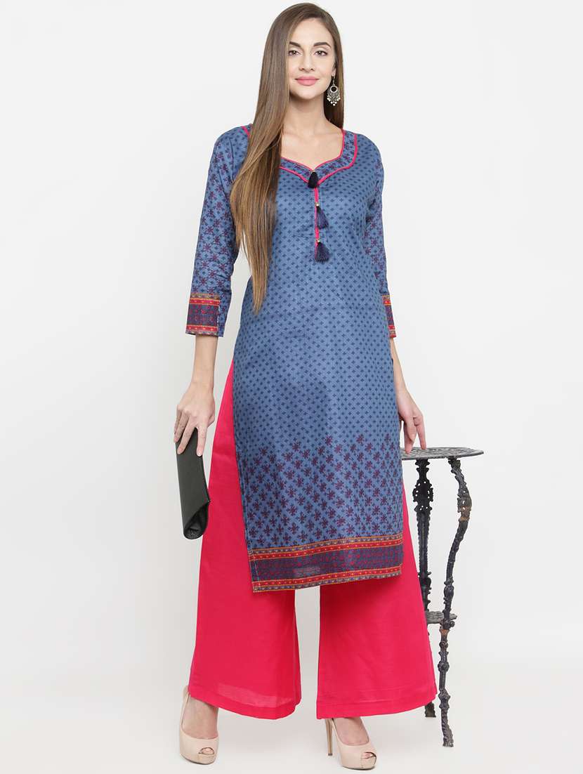  printed kurta palazzo set - 16349703 -  Standard Image - 3