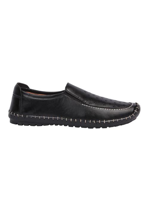 black leatherette slip on loafers - 16350888 -  Standard Image - 0
