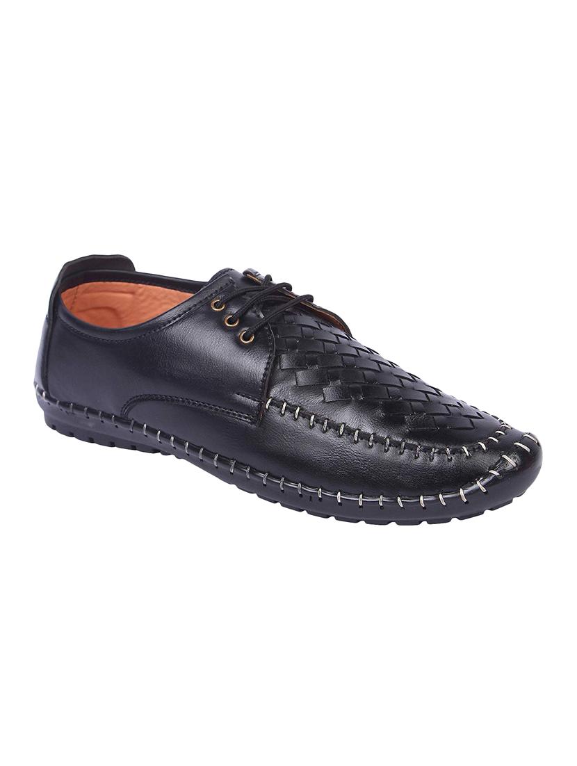 black leatherette lace up shoes - 16350892 - Zoom Image - 0