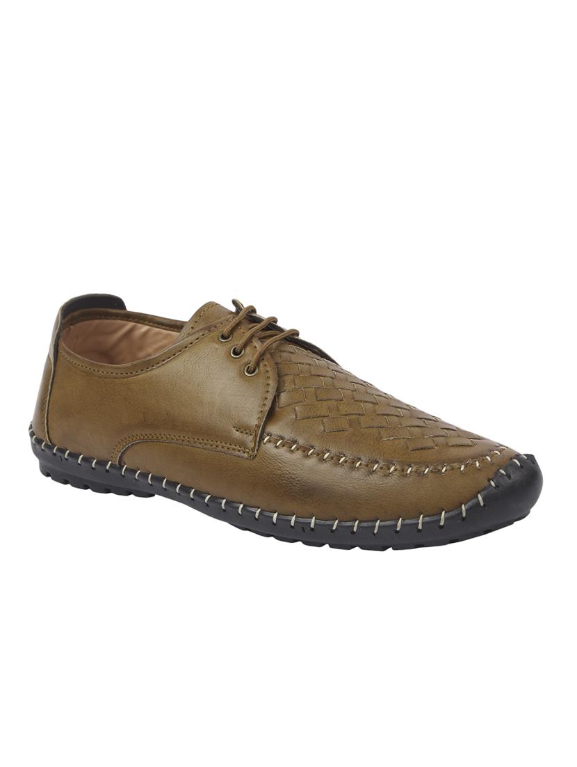 tan leatherette lace up shoes - 16350893 - Zoom Image - 0