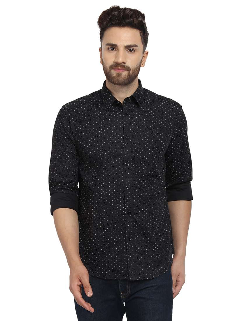 mens micro print casual shirt - 16351772 - Zoom Image - 0