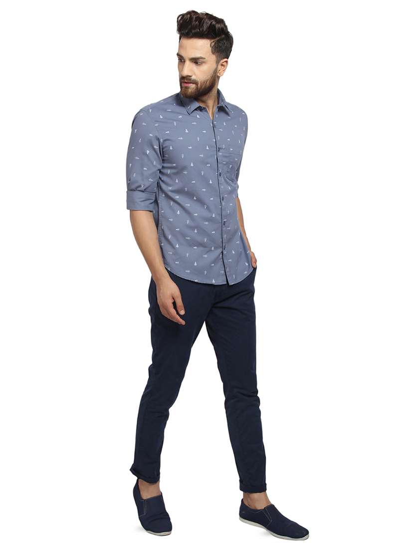 blue printed casual shirt - 16351780 - Standard Image - 3