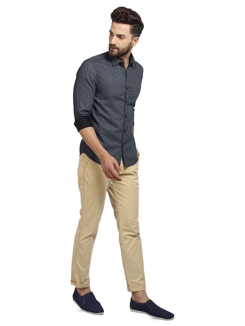 black self design casual shirt - 16351786 - Standard Image - 3