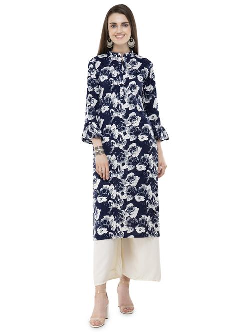floral straight kurta - 16352638 -  Standard Image - 0