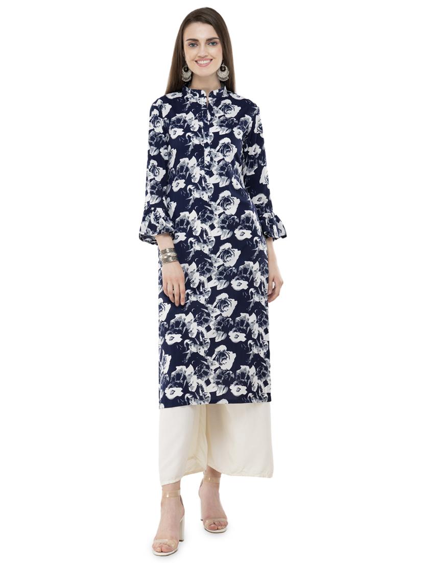 floral straight kurta - 16352638 -  Zoom Image - 0