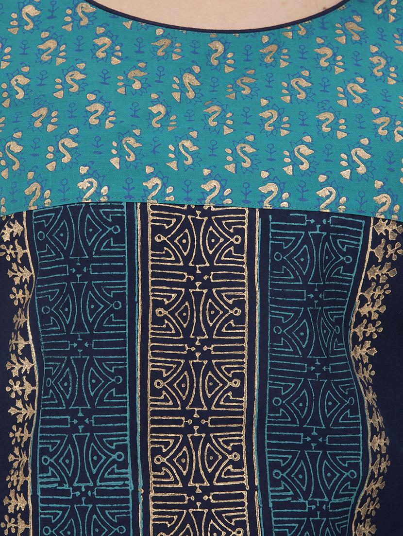 block print straight kurta - 16352841 - Standard Image - 3