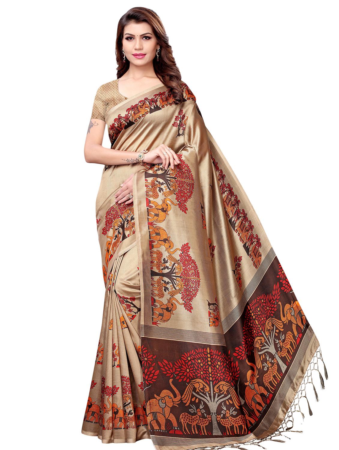 conversational printed mysore silk saree with blouse - 16353907 -  Zoom Image - 0