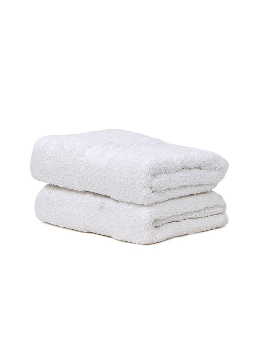 bonjour pack of 2 hand towel set- white
