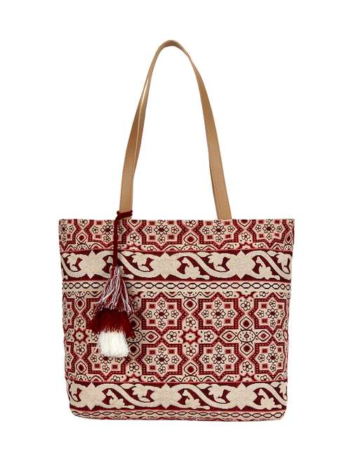 beige cotton regular tote - 16357215 - Standard Image - 0
