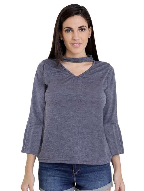 women's straight key hole neck top - 16357435 -  Standard Image - 0