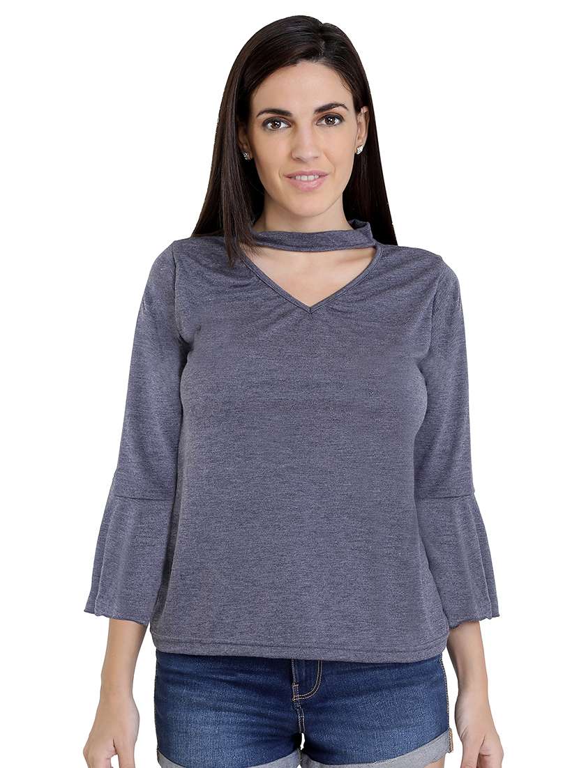women's straight key hole neck top - 16357435 -  Zoom Image - 0
