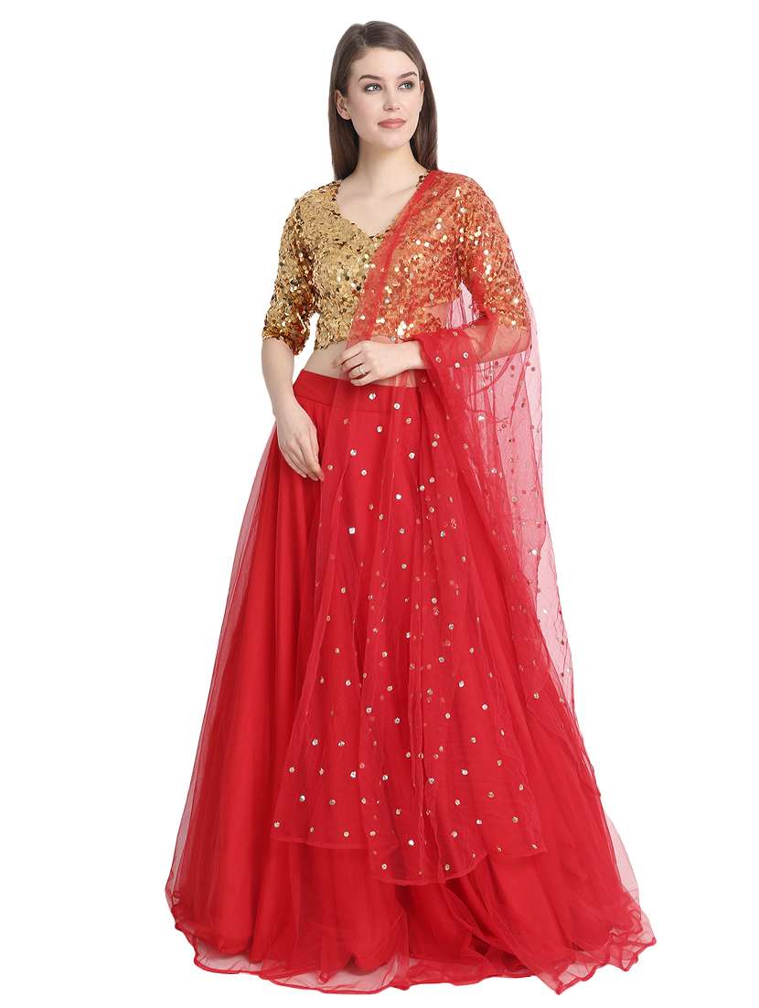 sequins a-line lehenga