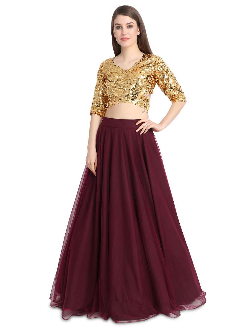 sequins a-line lehenga