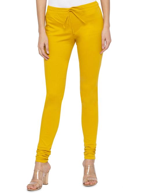 yellow cotton churidar churidars & leggings - 16360312 - Standard Image - 0