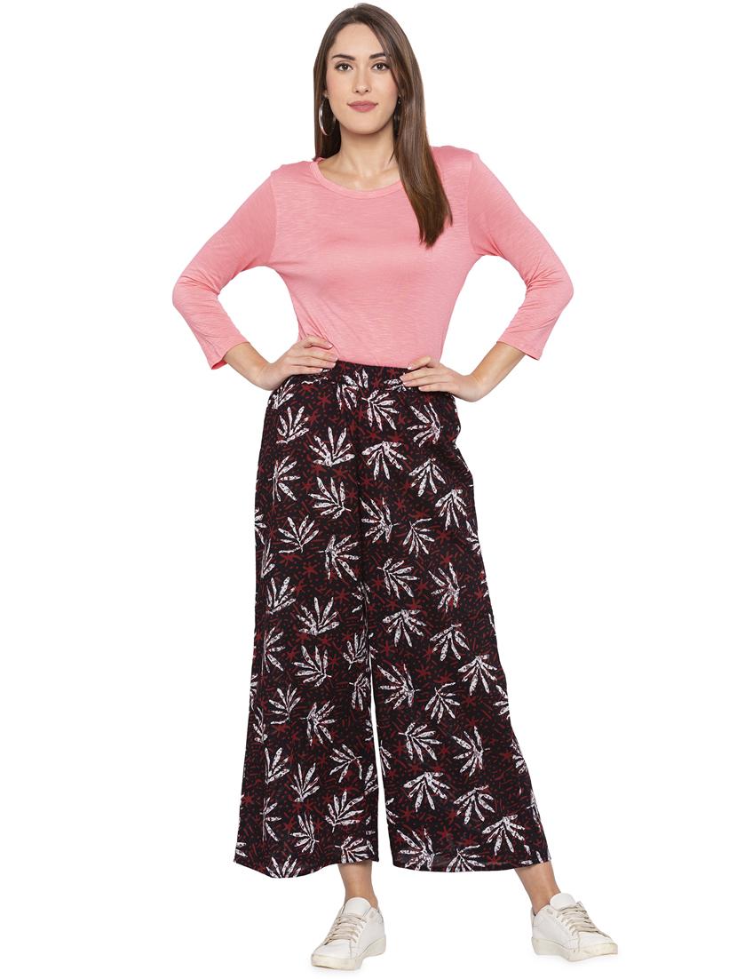 printed flared palazzo - 16360343 - Standard Image - 3
