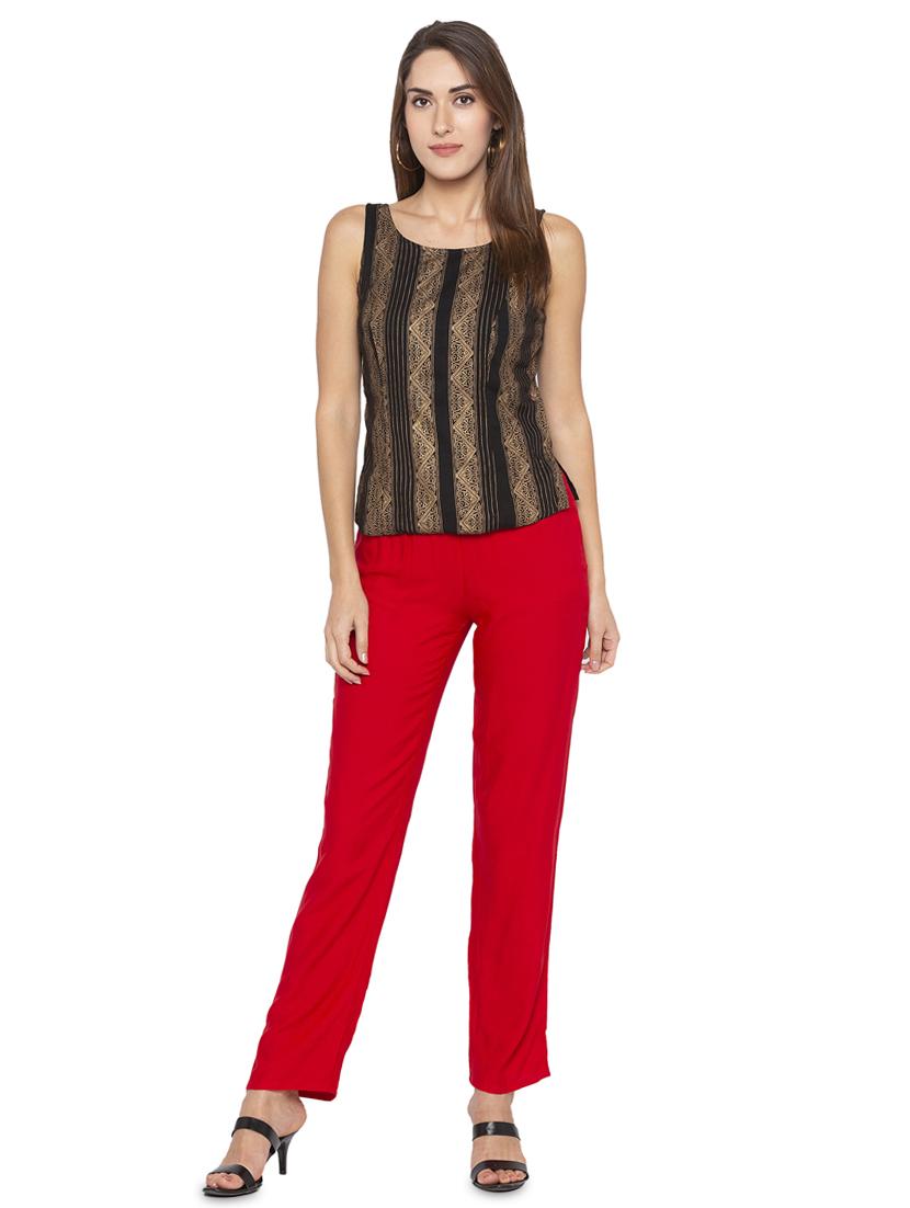 elastic waist high rise trouser - 16360356 - Standard Image - 3