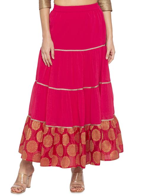 solid tiered flared skirt - 16360685 - Standard Image - 0