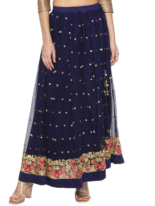 embroidered flared skirt - 16360688 - Standard Image - 0