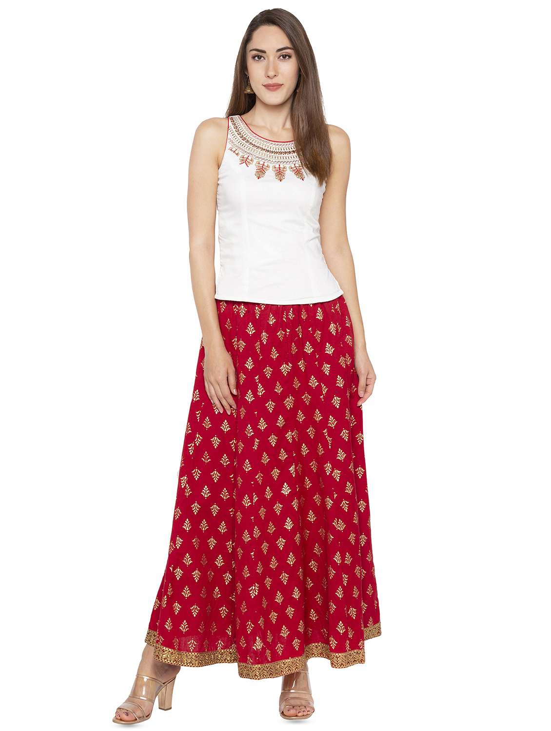 embroidered straight blouse - 16360801 - Standard Image - 3