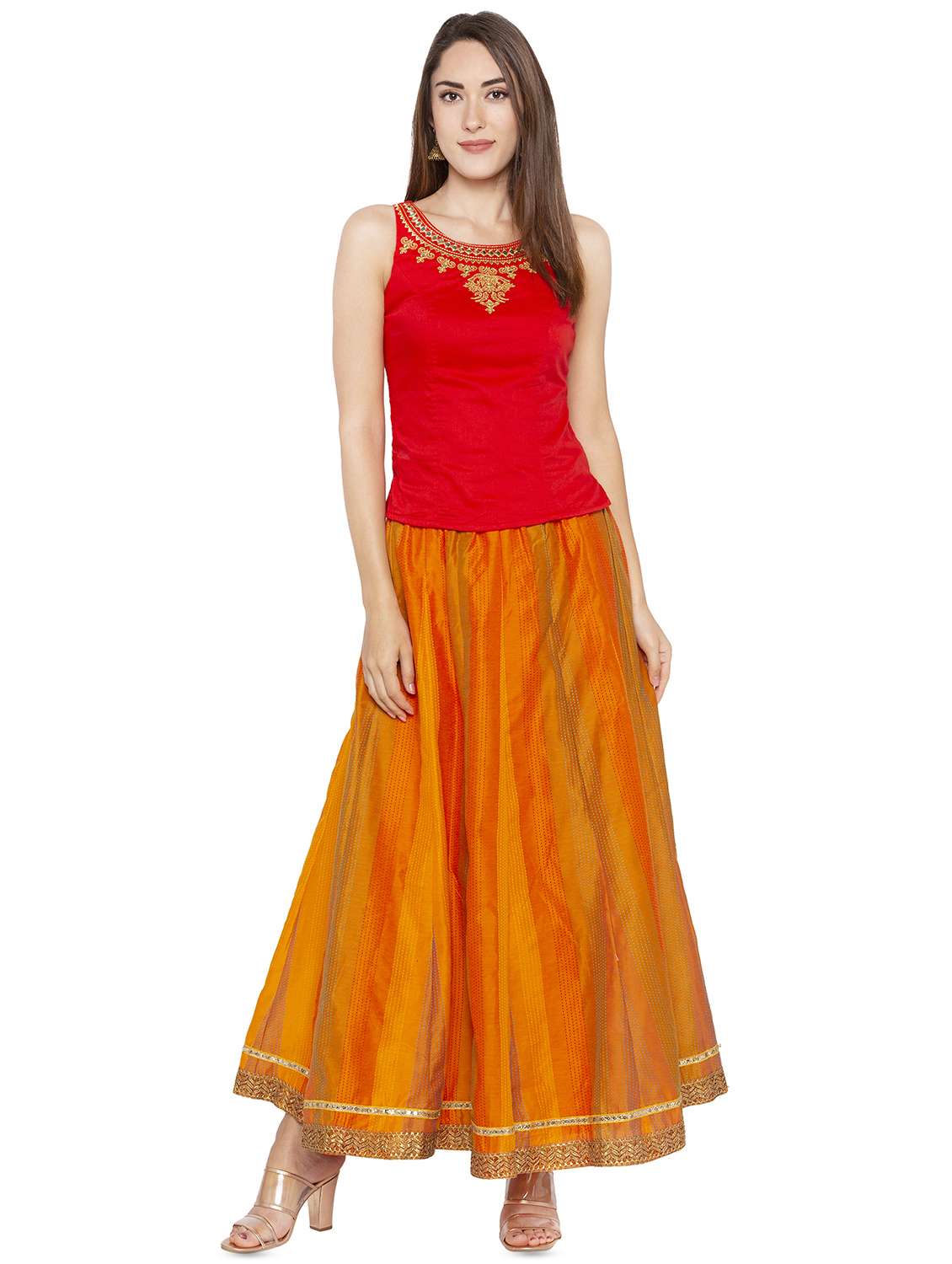 embroidered straight blouse - 16360802 - Standard Image - 3