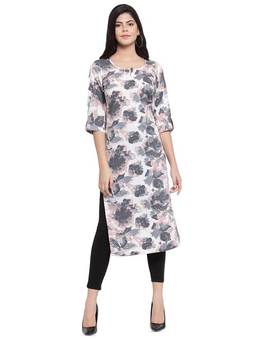 floral straight kurta - 16361409 - Standard Image - 0